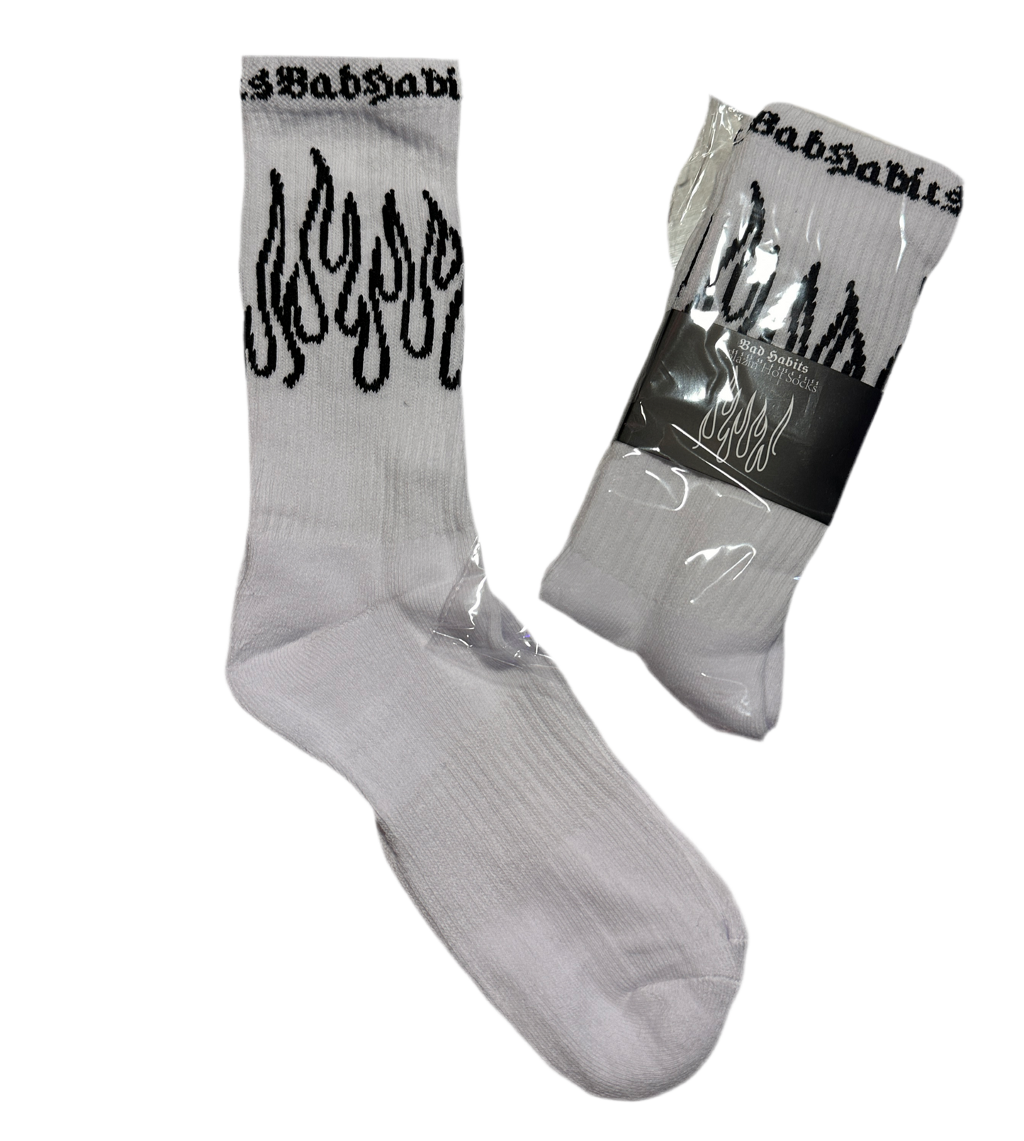 Men white “Blazin” Hot Socks